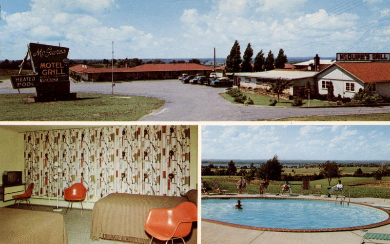McGuires Grill & Motel - Vintage Postcard